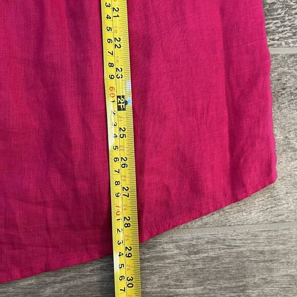 Charter Club Women's Linen Pleated Tunic Top Size Medium Embellished Pink Tutu - Picture 5 of 8